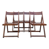 Chaises pliantes bois, années 70