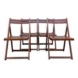 Wooden folding chairs, 70s