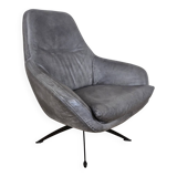 Grey leather swivel armchair Specter by DYYK (Almost new)