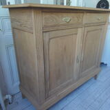 Vintage shallow oak sideboard, 2 drawers, 2 doors, 1 shelf.