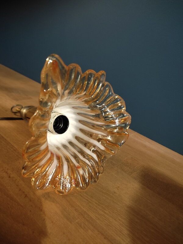 Walker Lamp lampshade orange glass support brass dp 1122221