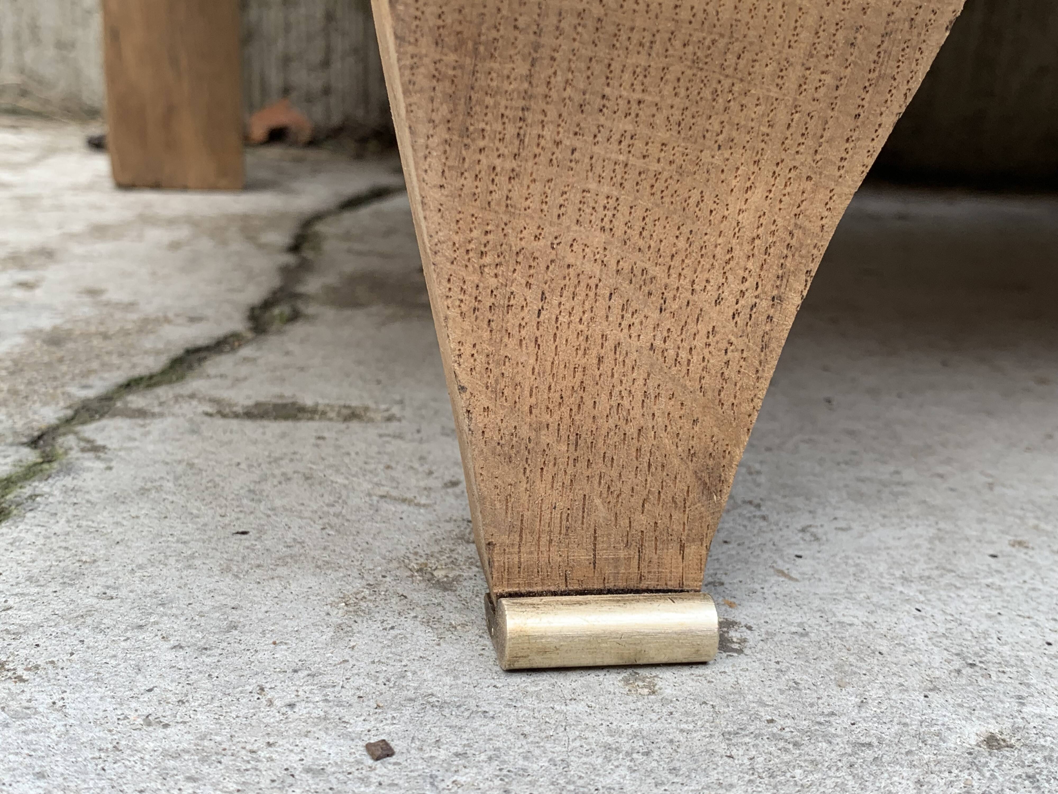 Art Deco chest of drawers in raw oak and yellow