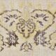Tapis persan vintage ivoire et jaune pastel, fait main en laine, 169 x 259 cm