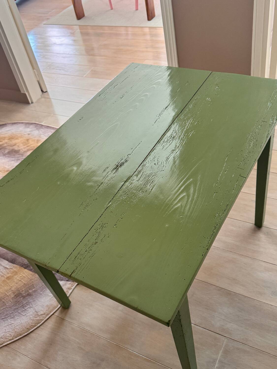 Farmhouse/bistro table and its stool