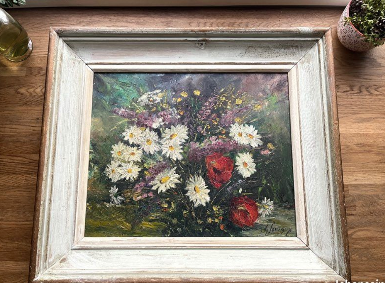 Oil on canvas bouquet of flowers - Loriaux