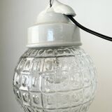 Vintage White Porcelain Pendant Light, 1970s