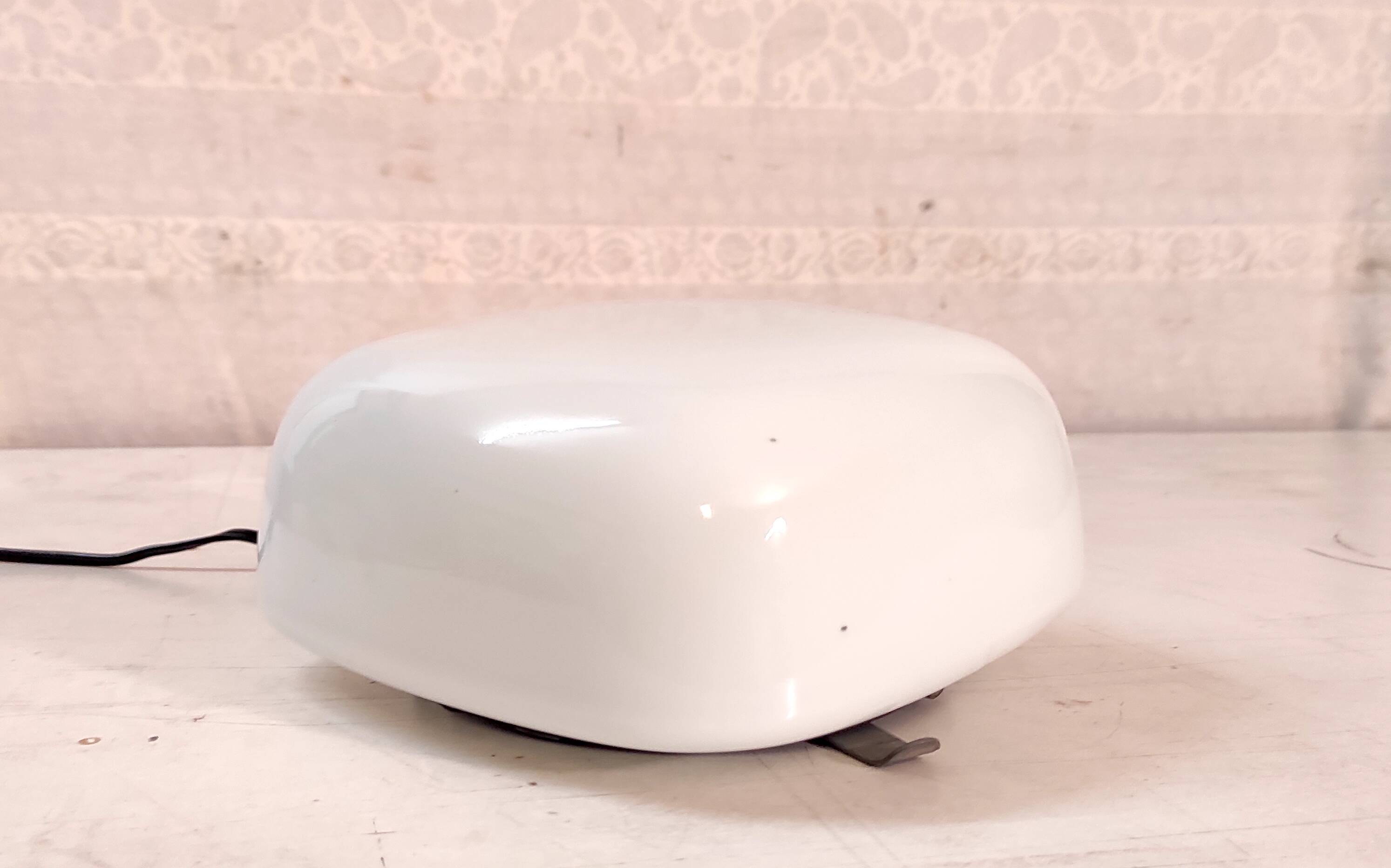 Ceiling light, square wall lamp in opaline, mid-20th century.