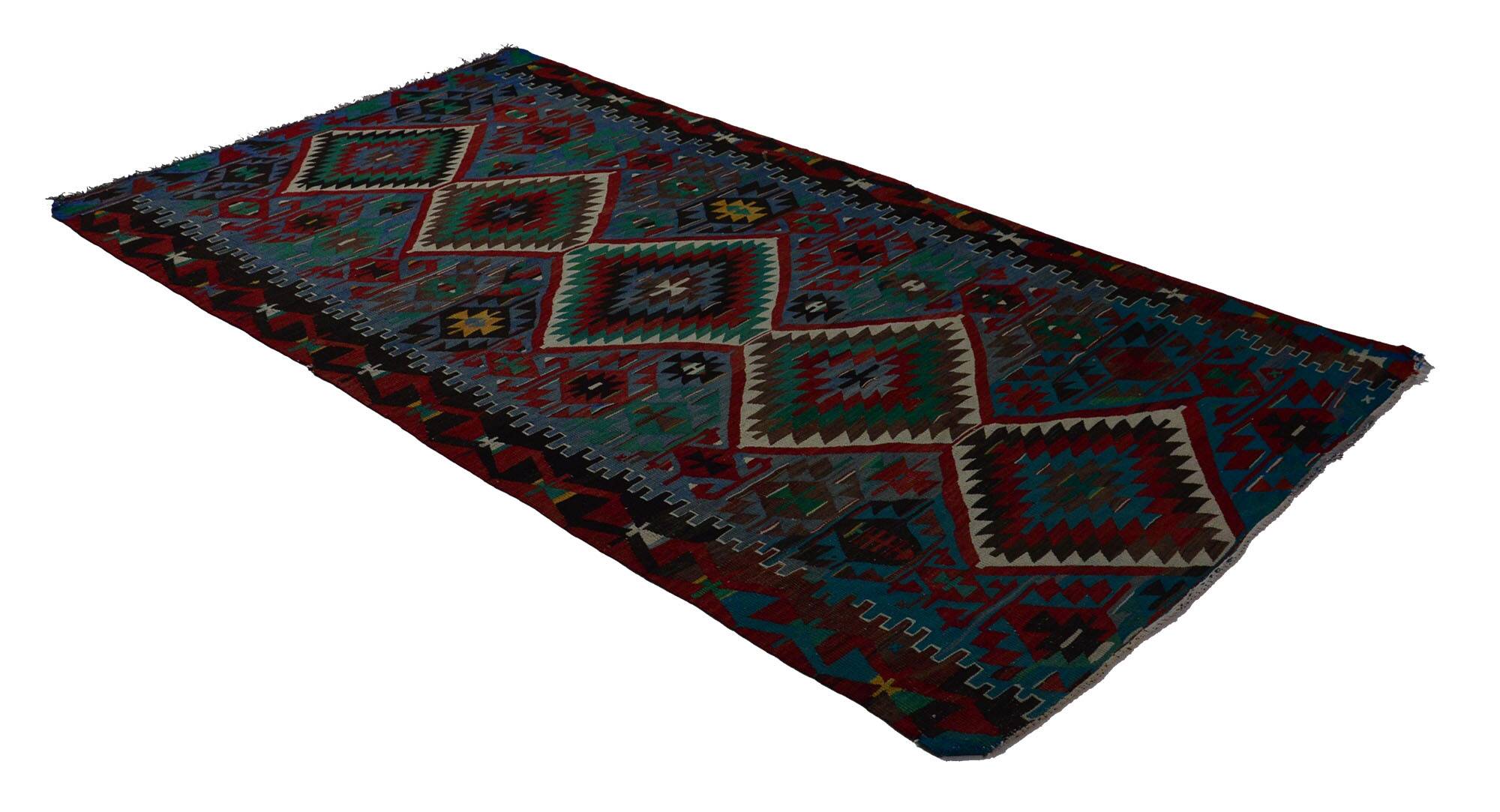 Area kilim rug ,vintage wool turkish handknotted kilim, 295 cmx 160 cm rug