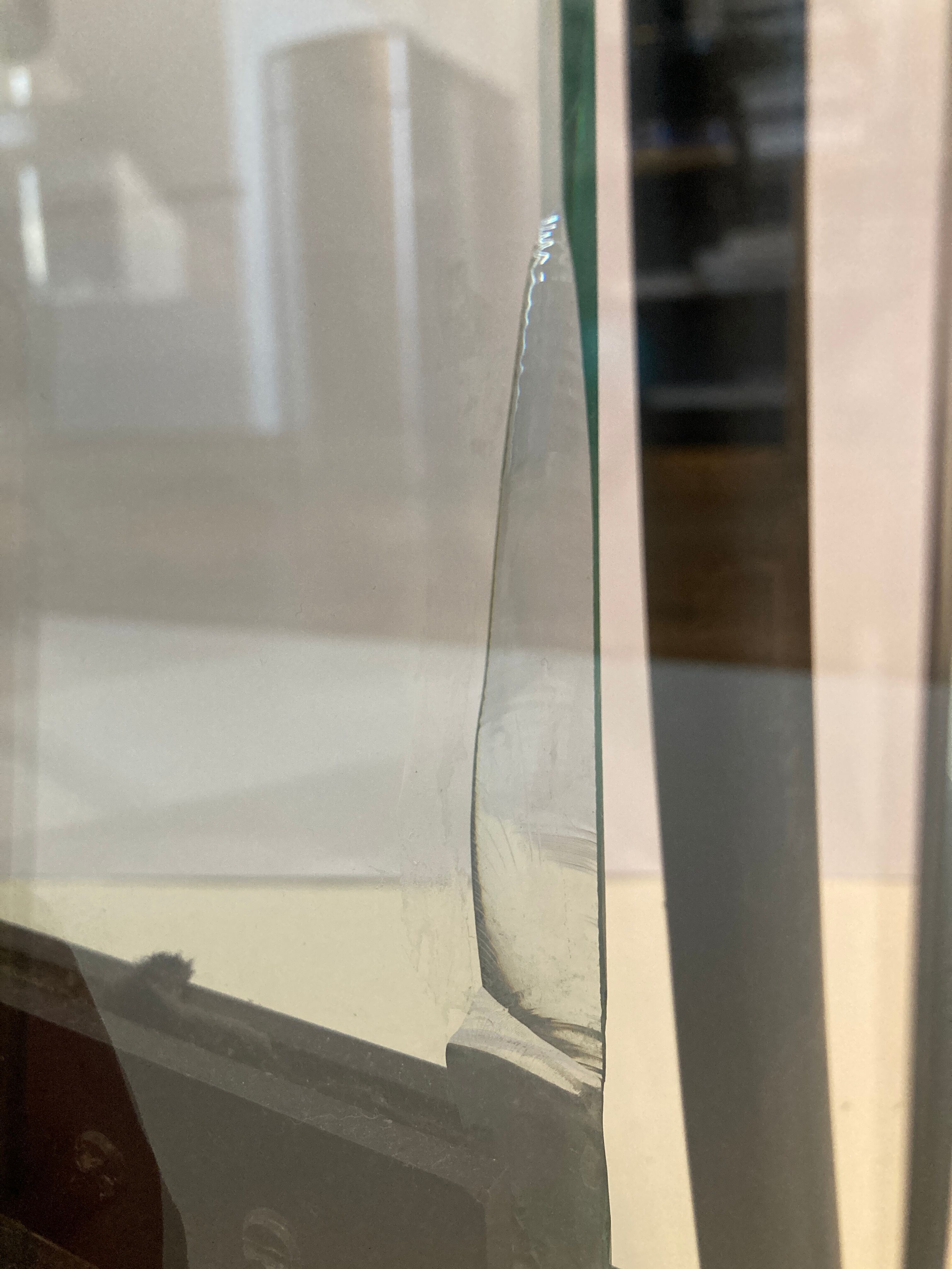 Halogen floor lamp glass and metal. 1980