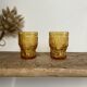 4 vintage amber glasses