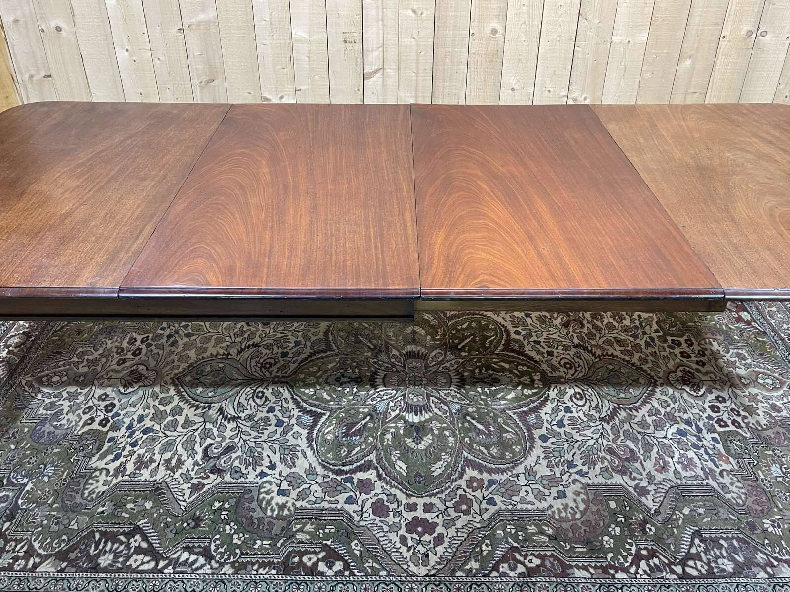 Victorian mahogany table with 2 extensions - 19th century work - Crank system