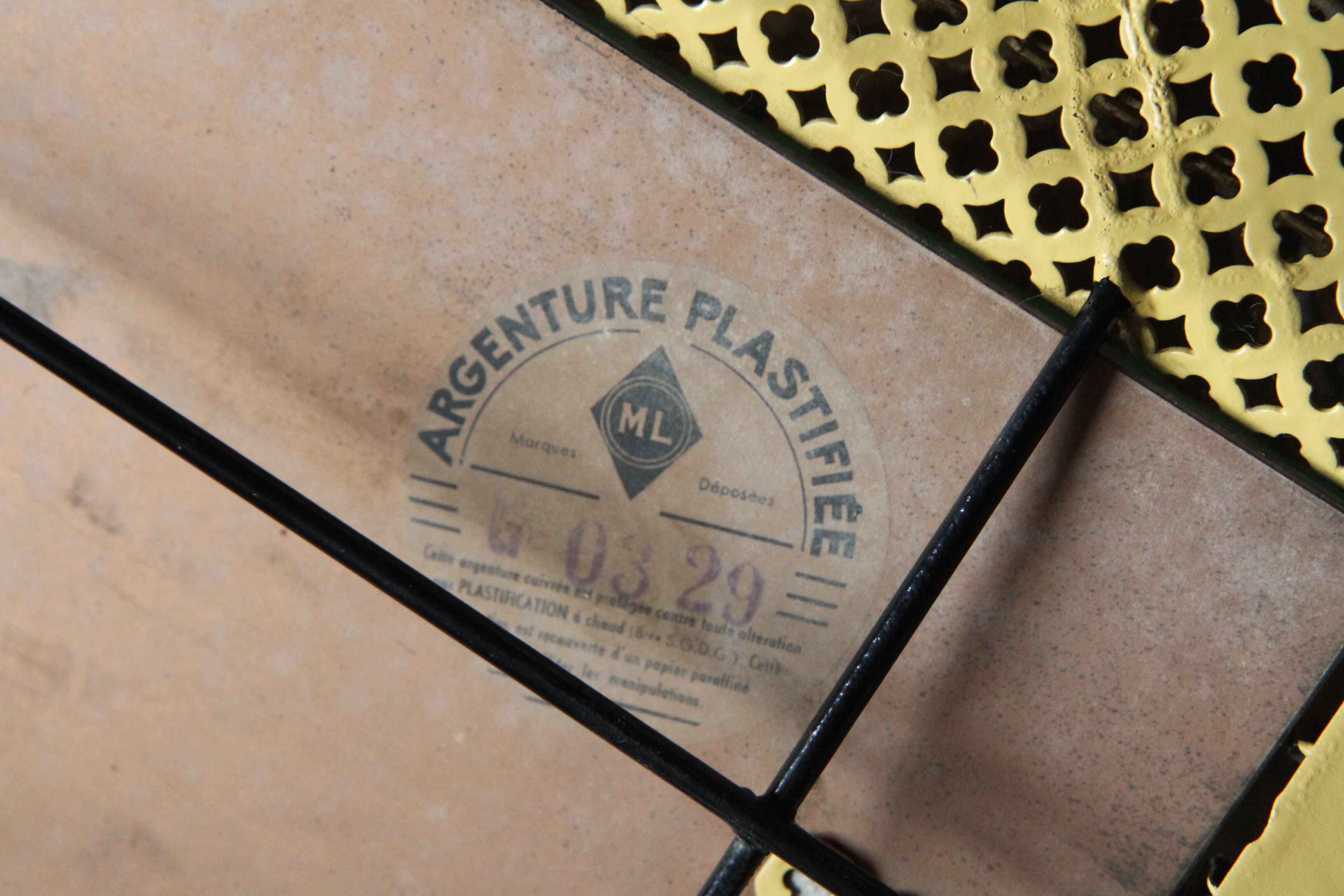 1950s perforated metal coat holder