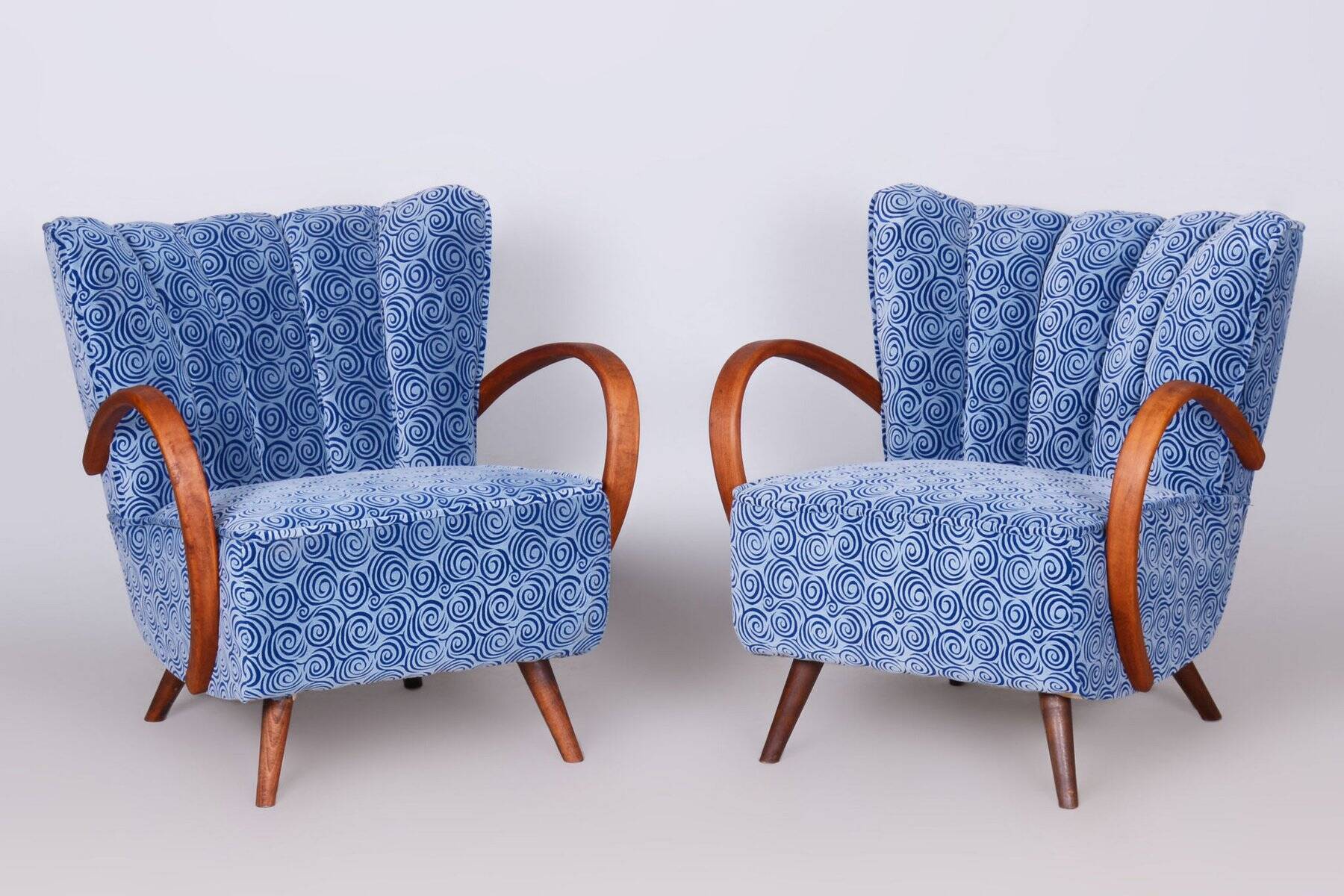 Czech Art Deco Armchairs by J. Halabala for Up Závody, 1930s, Set of 2