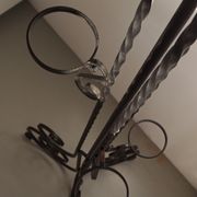 Twisted wrought iron floor lamp with plant holders from the 50s and 60s