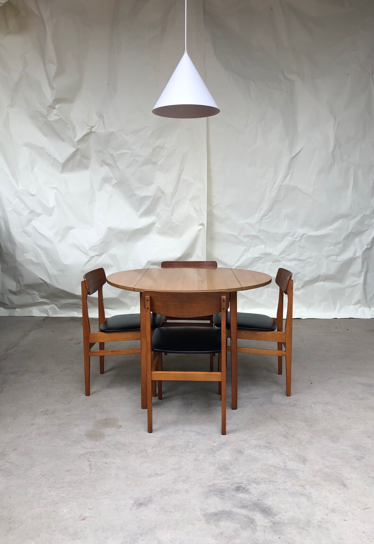 Vintage set of 4 mid century teak dining chairs scandinavian 60s 70s retro danish