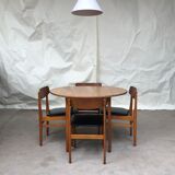 Vintage set of 4 mid century teak dining chairs scandinavian 60s 70s retro danish