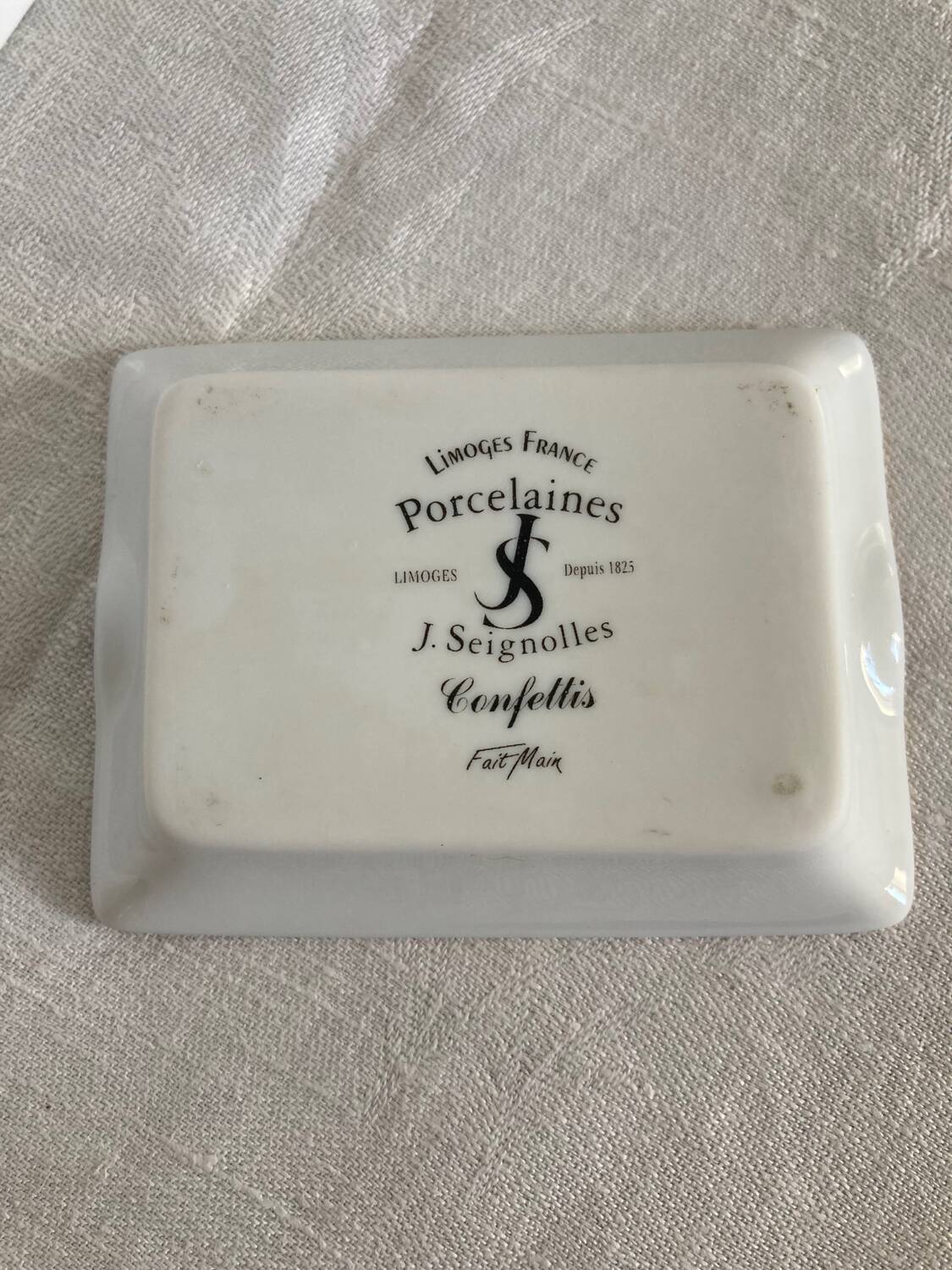 Hand-painted Limoges porcelain ashtray