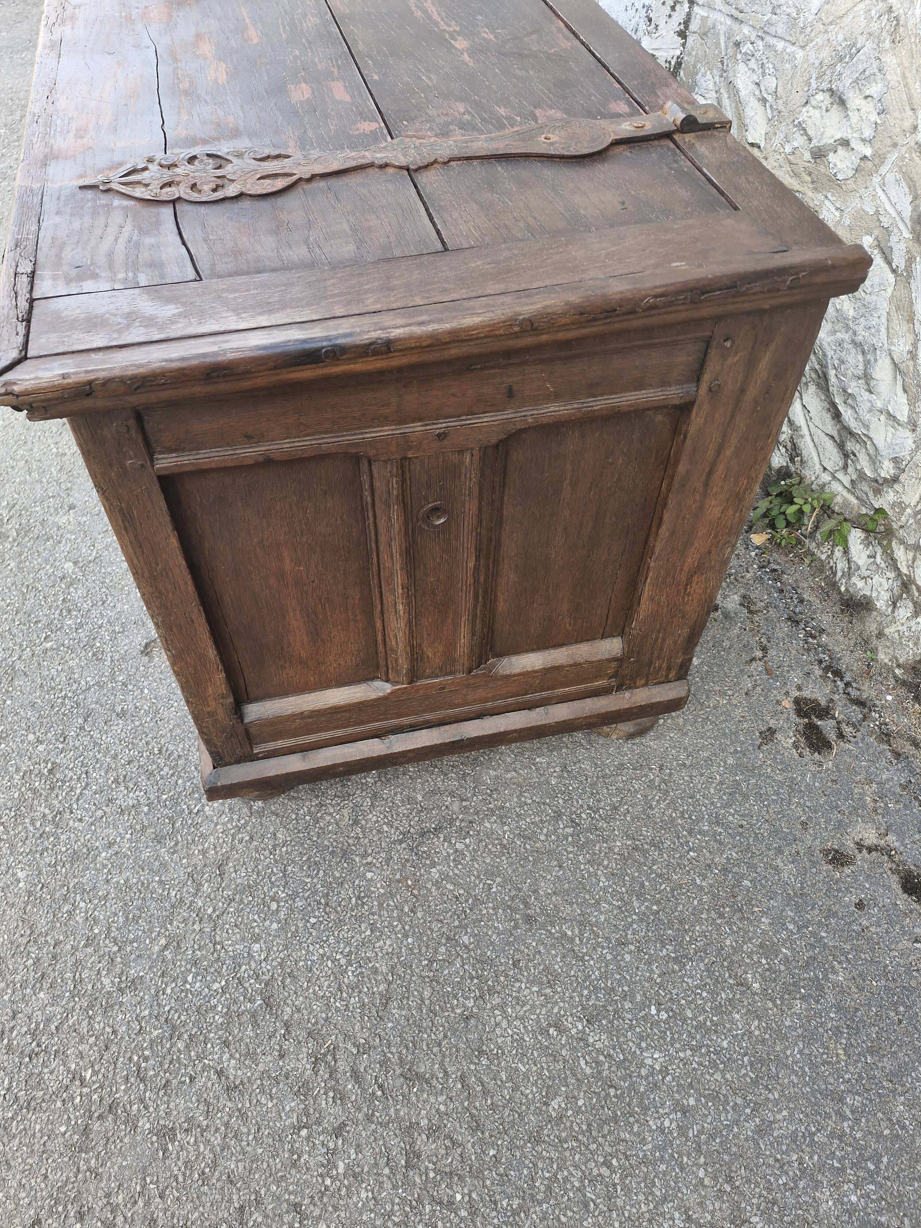 Antique carved oak chest