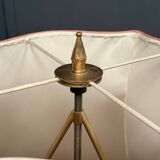 Large Chinese ceramic lamp, 20th century, floral decoration, original lampshade