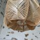 Vintage Scandinavian hanging wire Rafia and wood