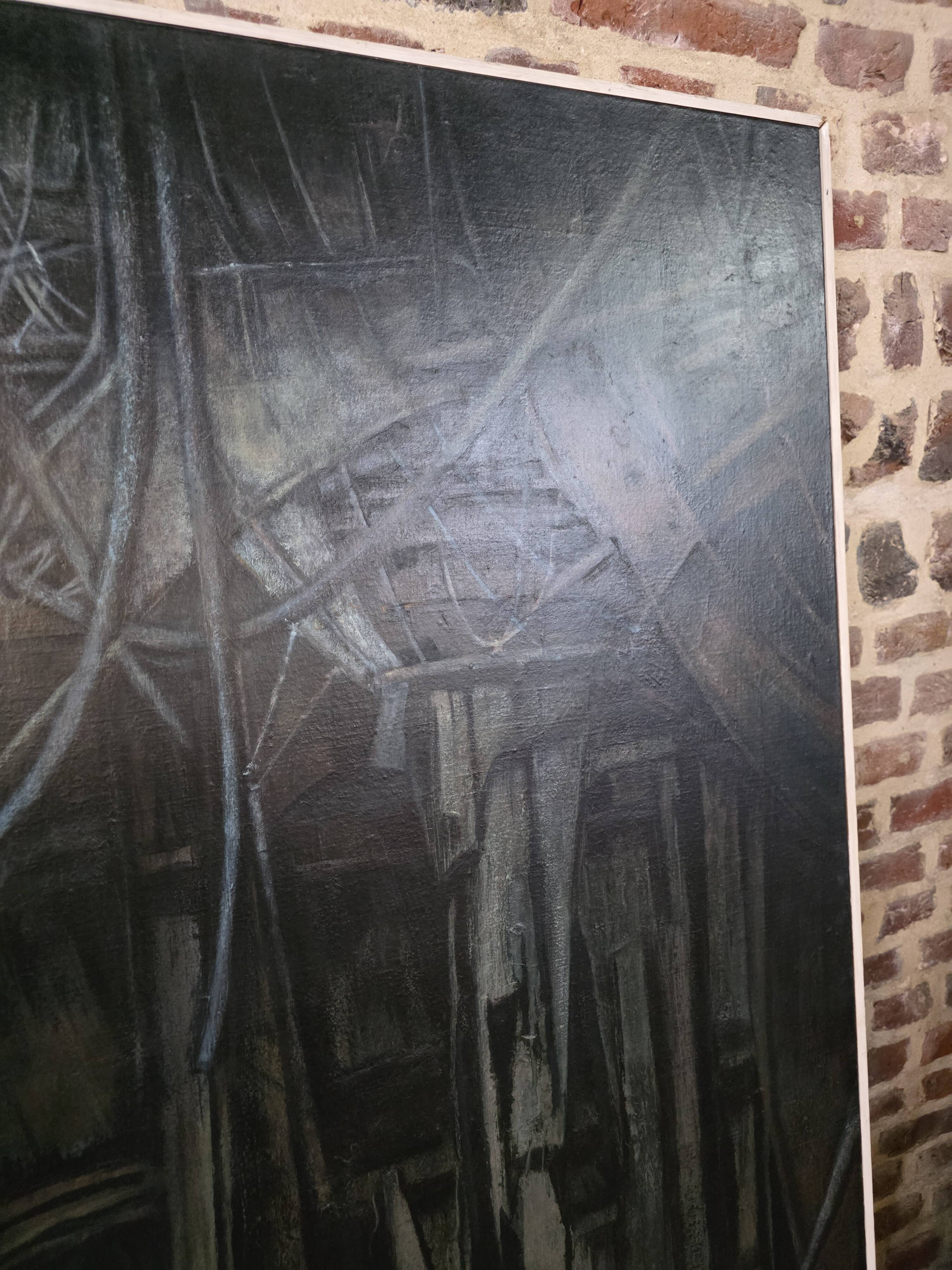 Pair of oil on canvas paintings of a boat interior from the 50s/70s