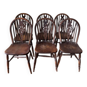 6 chaises Windsor Wheelback - xixe