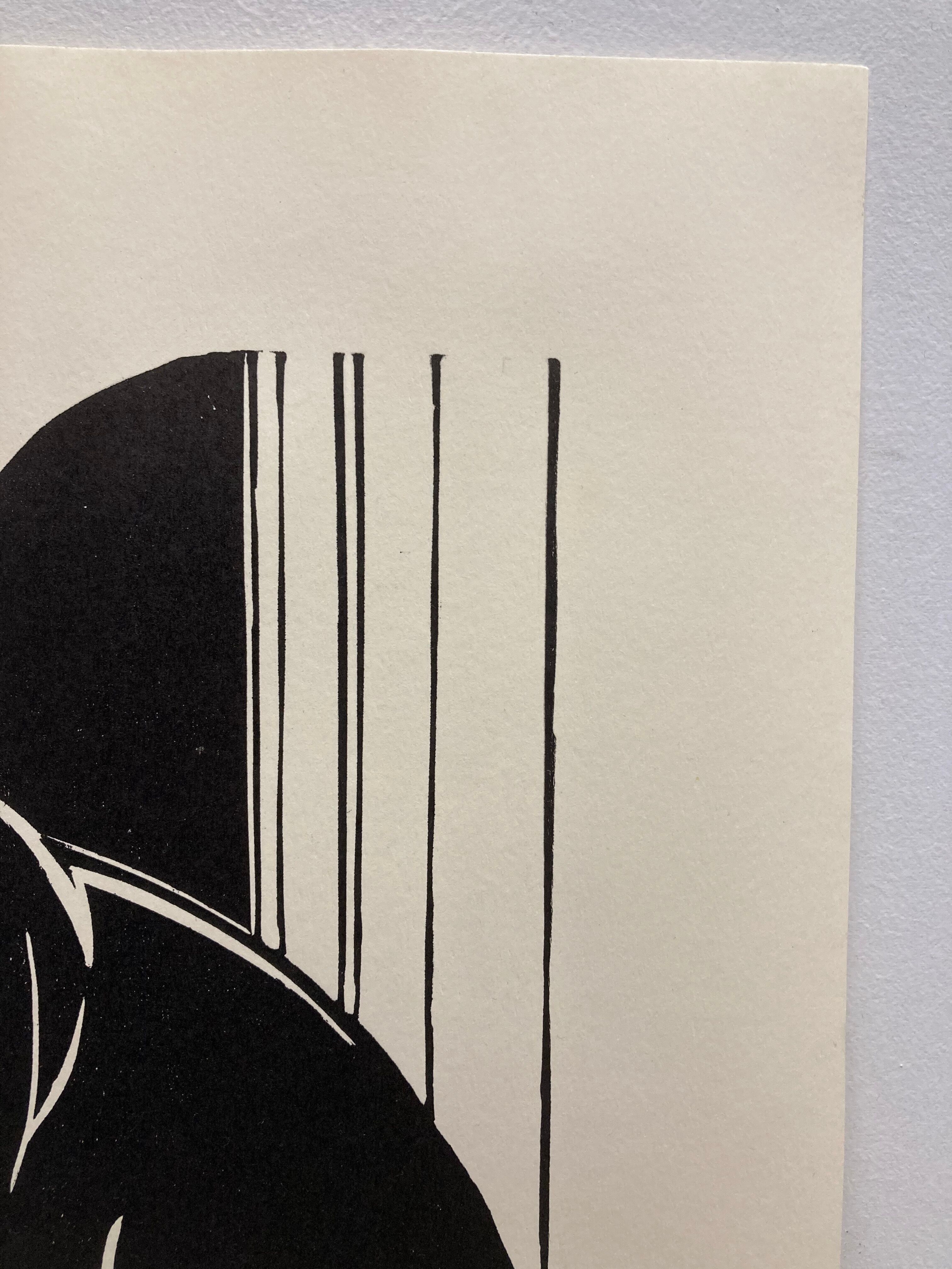Linogravure art déco "panther"