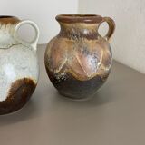 Set of 3 Rare Ceramic Pottery "Lava" Vases by Dümler and Breiden, Germany, 1960s