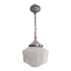 Art deco pendant lamp in white opaline, 1920s-30s