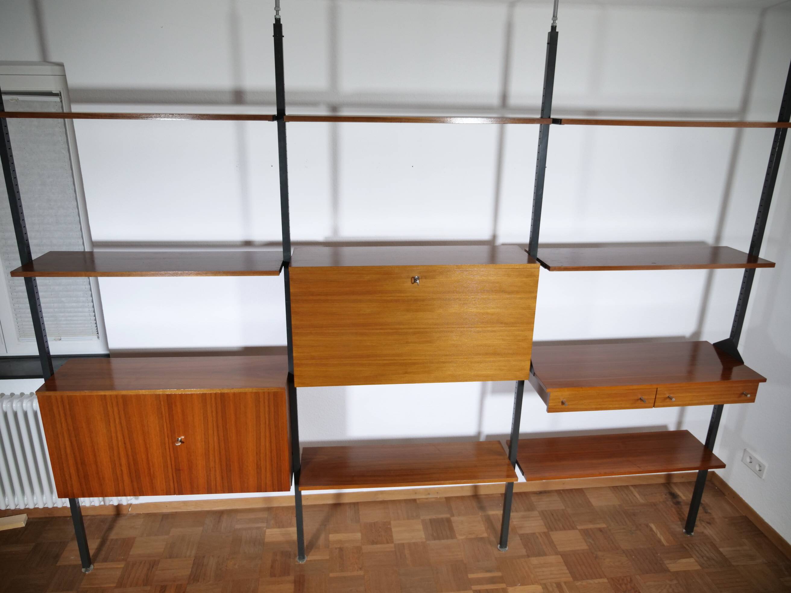 Mid-Century Teak Modular Wall Unit and Room Divider from Italy, 1960s