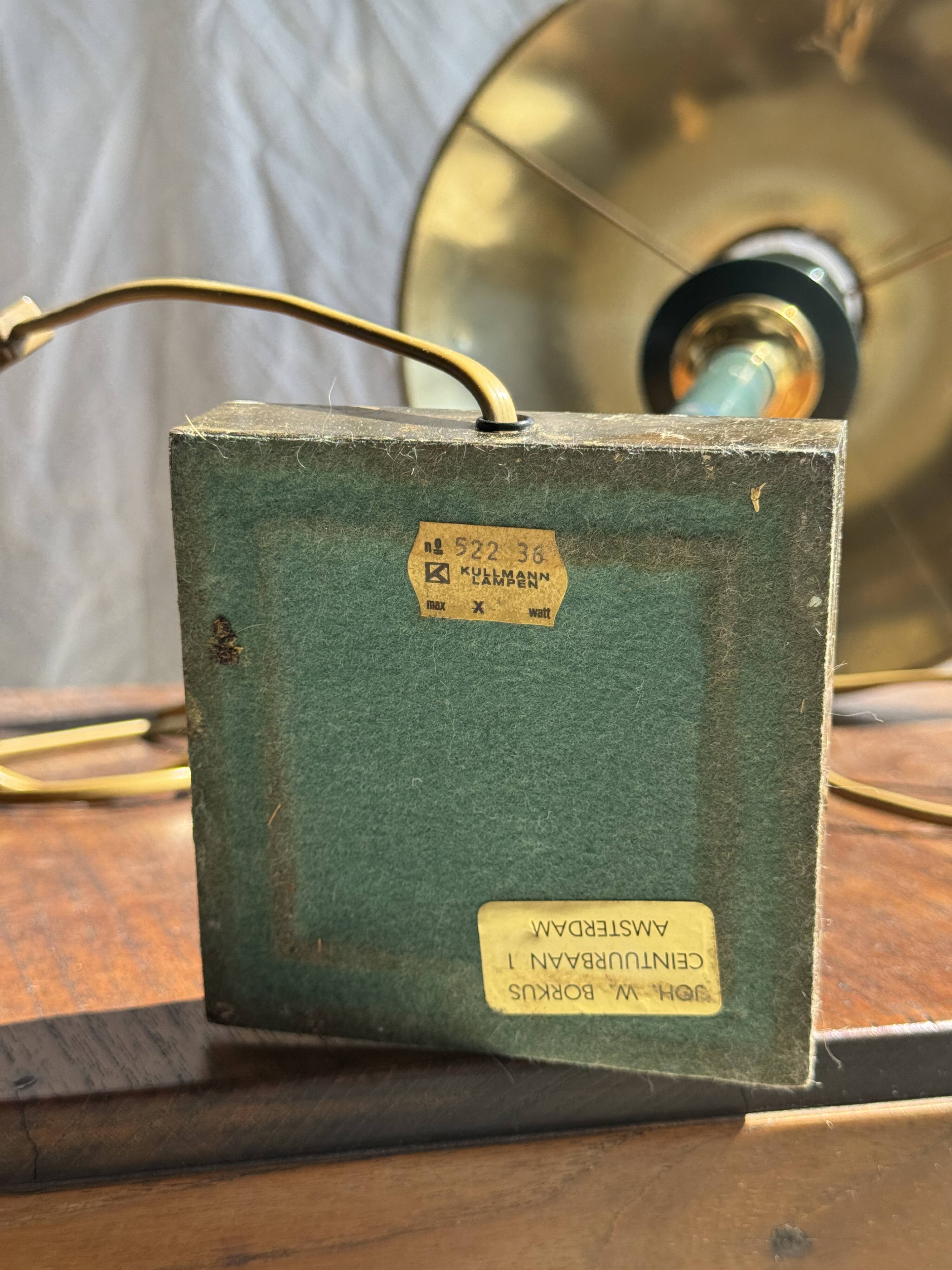 Vintage green and gold table lamp H60 D30