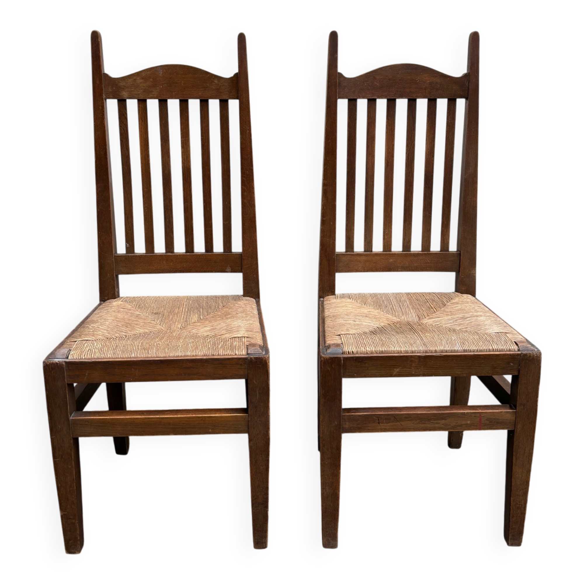 2 chaises en bois art nouveau