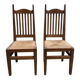 2 chaises en bois art nouveau