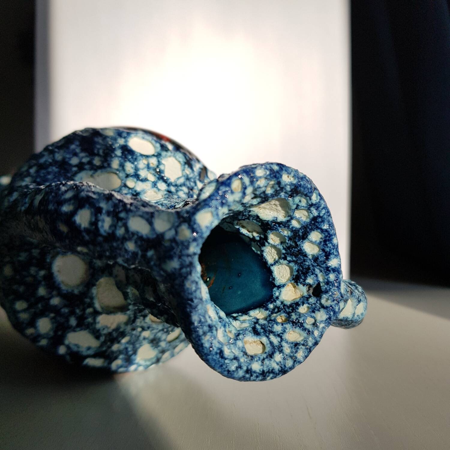Fat lava blue vase