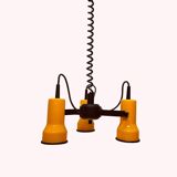 Yellow three-bulb hanging lamp, Mand Eurolux, 1970