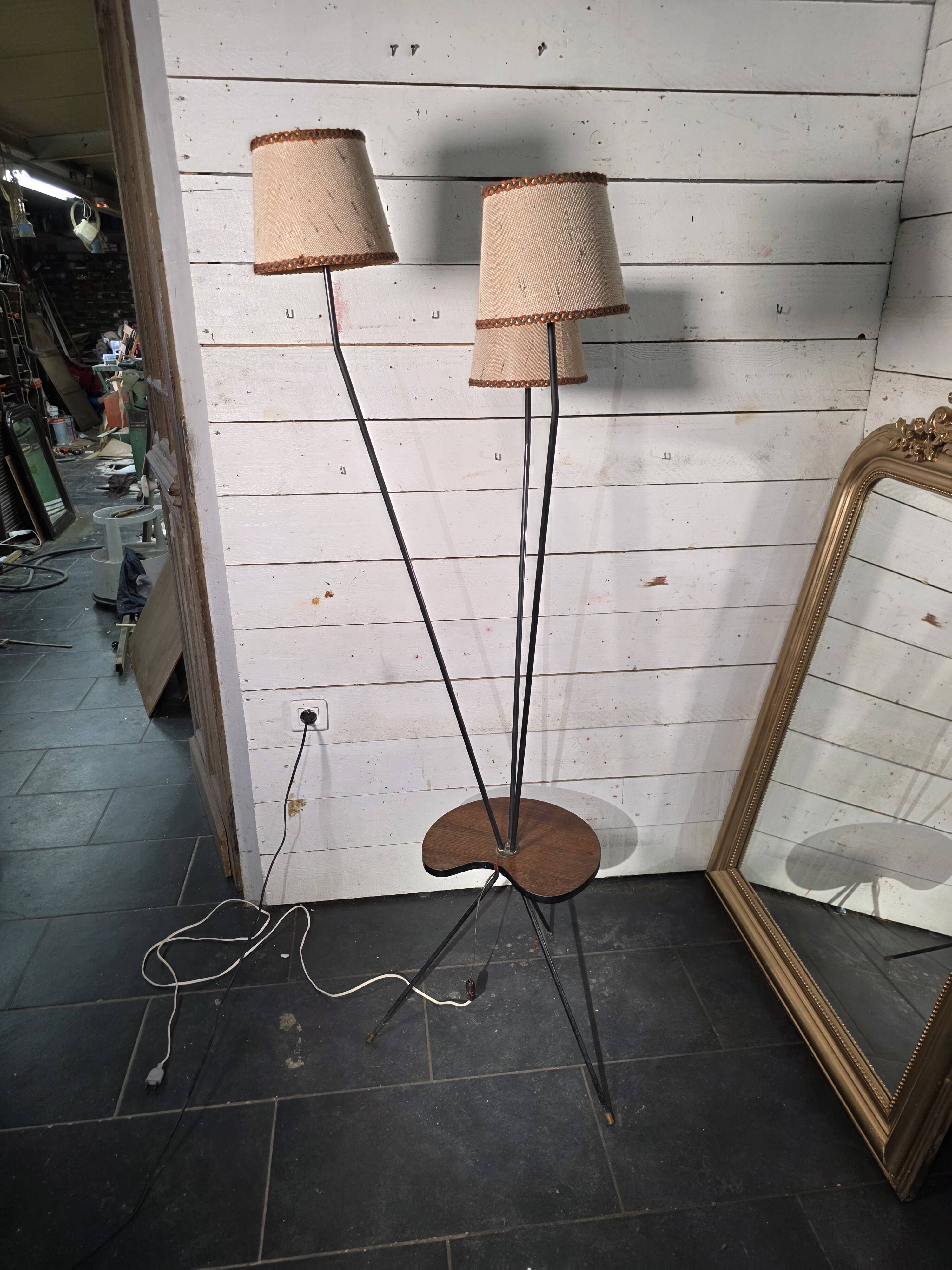 1950s/60s tripod floor lamp with 3 lights.