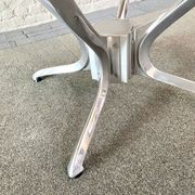 Round dining table - smoked glass & brushed aluminum base