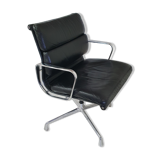Fauteuil en cuir Softpad design Eames pour Herman Miller, années 70