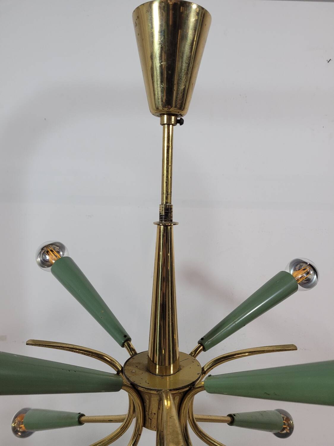 Vintage Sputnik chandelier or suspension in Stilnovo brass