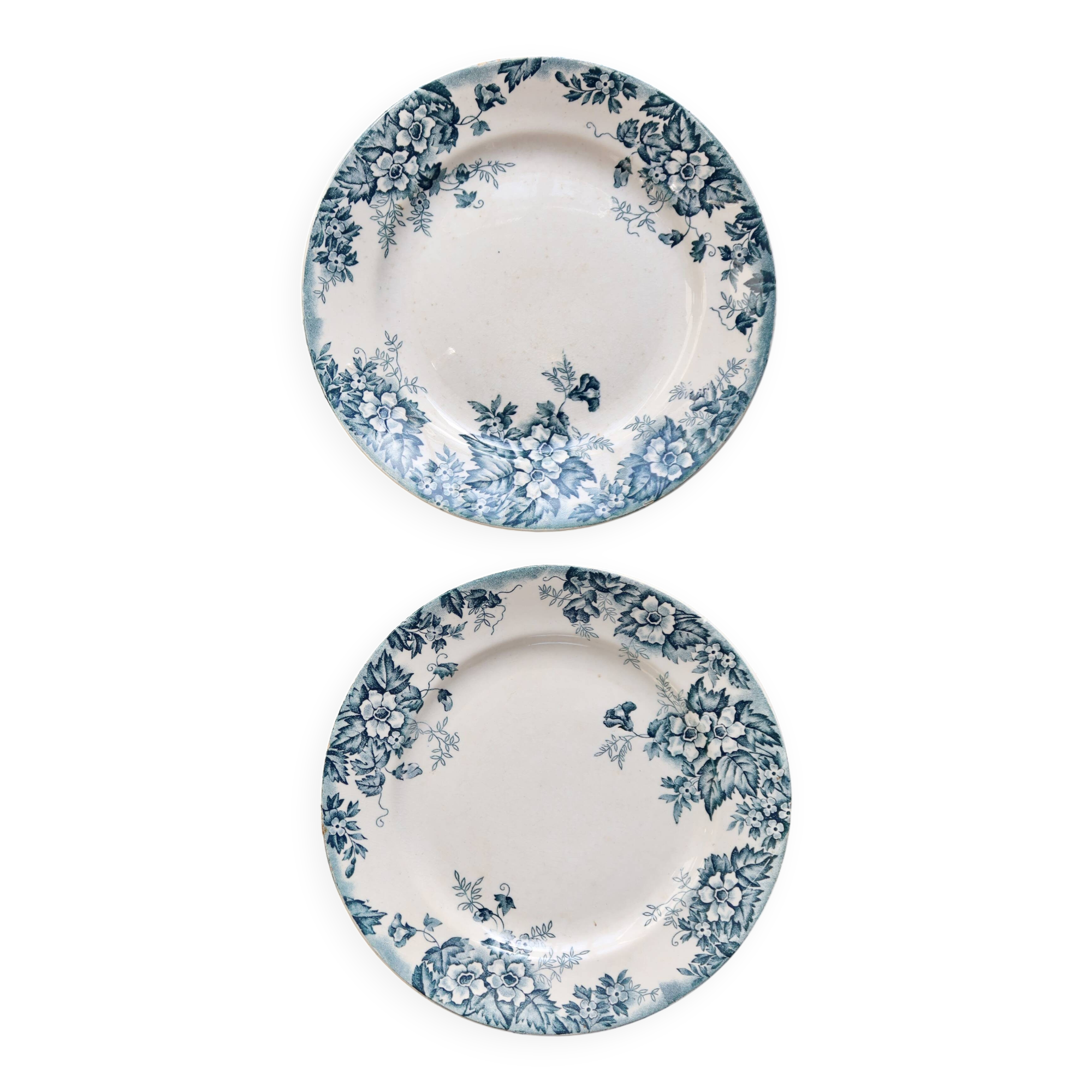 Antique dessert plate, ironstone, Moulin des Loups, Marie Louise.