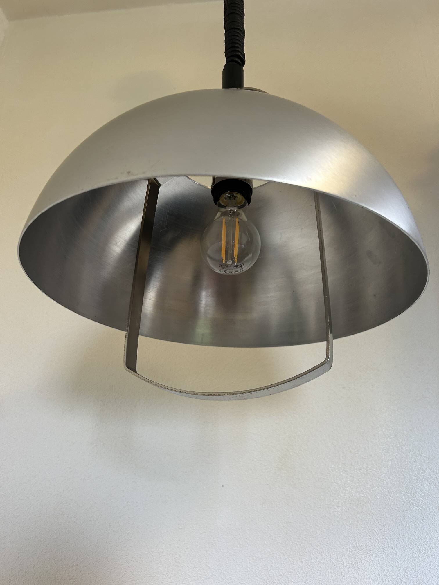 brushed metal chandelier up and down 1970