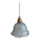 Frosted blue glass suspension vintage cottage style
