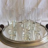 Set of 6 flutes 70s luminarc Arcoroc