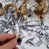 Paire d'appliques italiennes en bronze de style néo-baroque