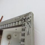 Art Deco mirror in silver wood 30/40 years