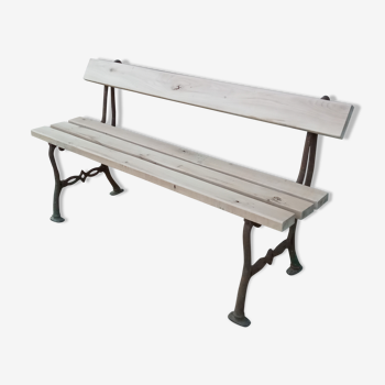 Banc de jardin en chêne et fonte