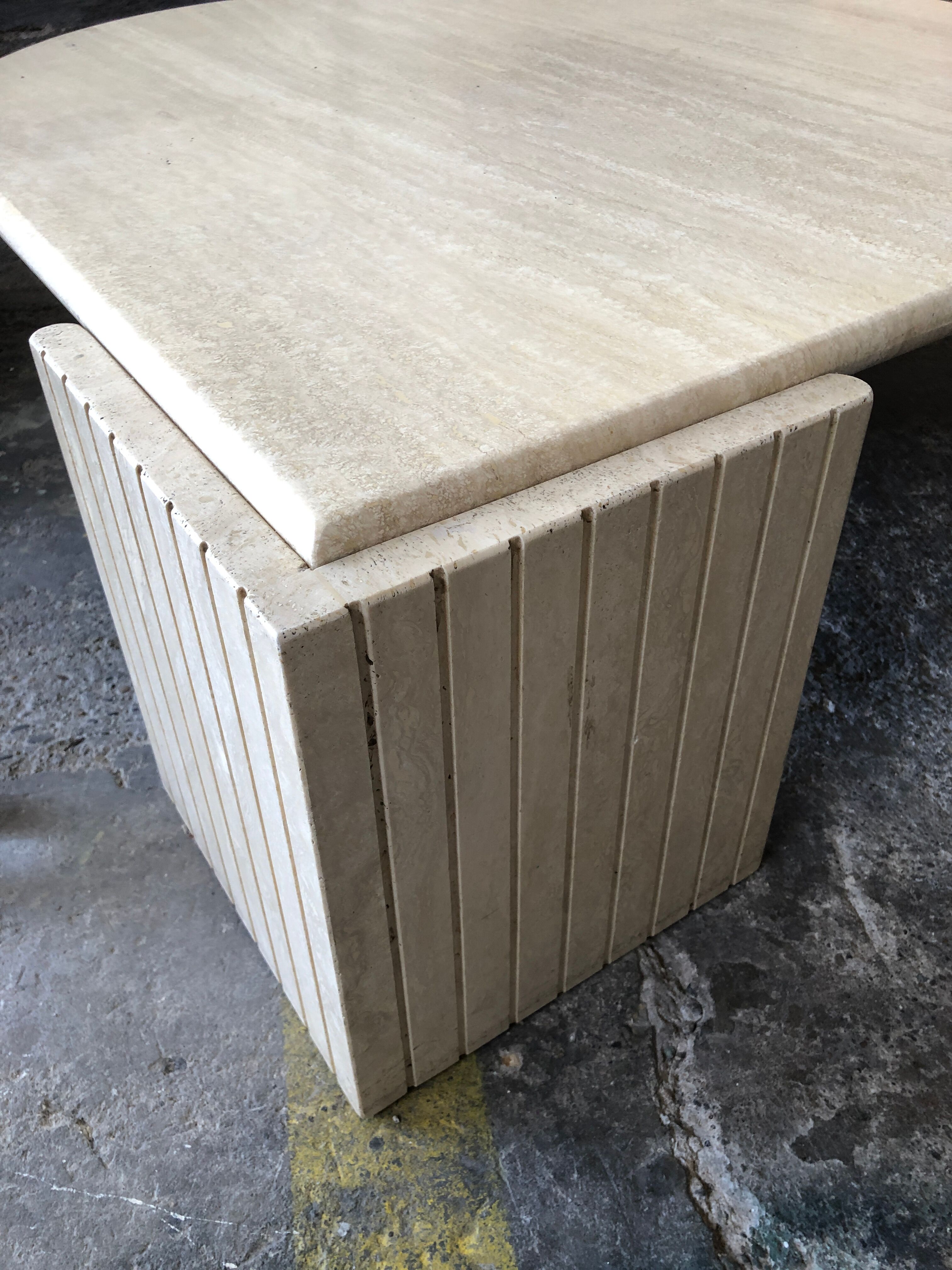 Travertine coffee table Roche Bobois 1970