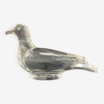 Crystal bird paperweight signed BACCARAT