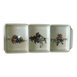 Three-compartment plate in earthenware from Obernai – Alsace