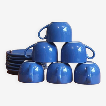 Electric blue cups and saucers